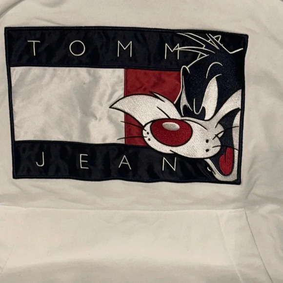 Rare VTG TOMMY HILFIGER X SPACE JAM LOONEY TUNES AUTHENTIC HOODIE TOMMY JEANS - Picture 1 of 16
